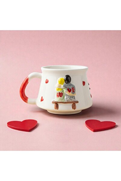 İlbay Çini Takı Love yazılı sevgili kupa
