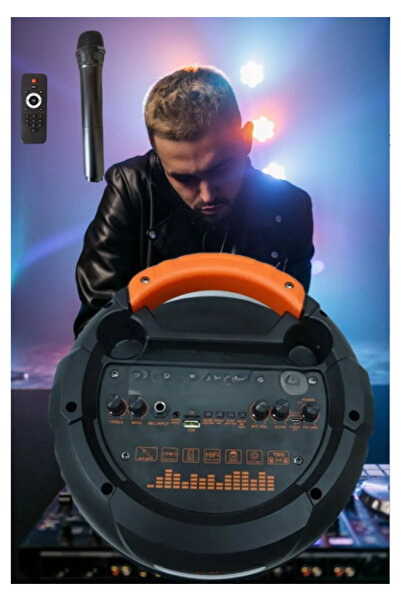 teknotrust Siyah Işıklı Büyük Boy Party Box Bluetooth Hoparlör Taşınabilir Şarjlı Ses Sistemi RADYOLU Karaoke