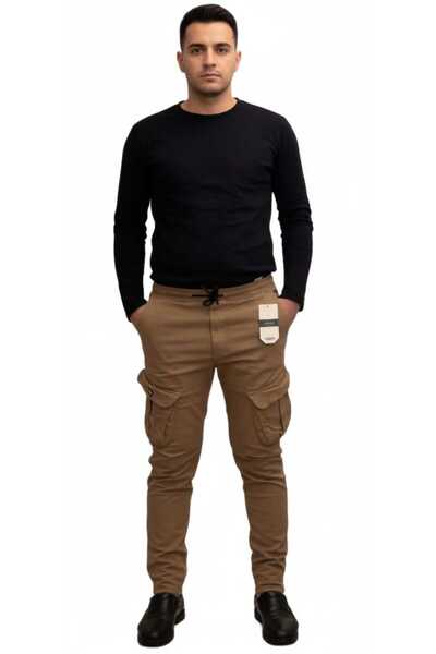 DNMWR DENIM WER Erkek Slim Fit Kargo Pantolon Likralı Cepli –