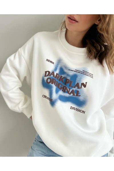 Jose Clothing Hanorac imprimat cu mânecă lungă, cu croială supradimensionată ...