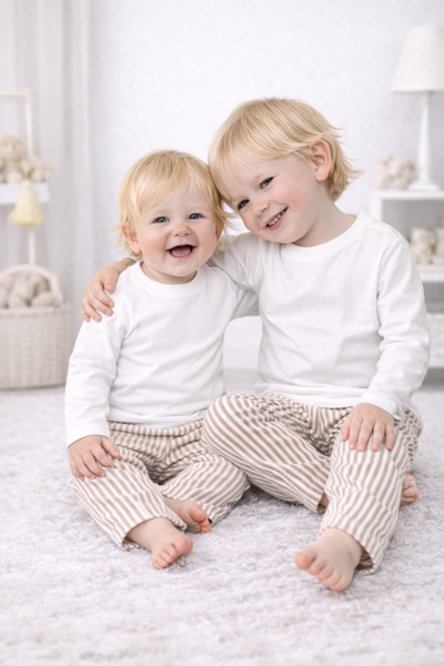 Drop Kids DEČJI SET ZA BEBE SMEĐE PRUGE