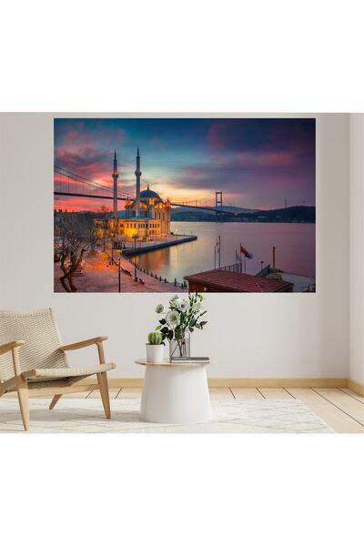 HDART Modern Soyut Istanbul Boğaz Deniz Cami Manzara Duvar Kanvas Tablo Tablo...