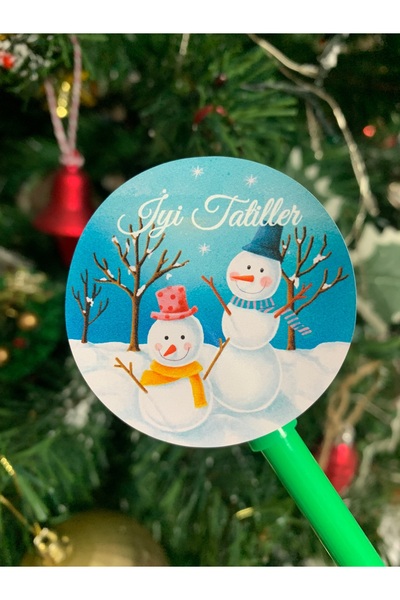 eylülün etiket fabrikası İyi Tatiller - Kardan Adam Model Kış Temalı Etiket -...