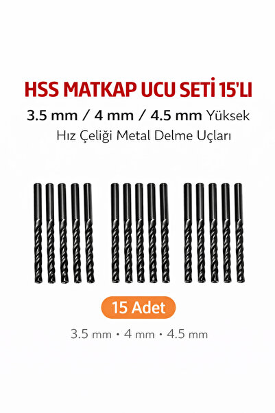 SENBANG HSS Matkap Ucu Seti 3.5-4-4.5 mm – 15 Adet – Süper Kalite – Yüksek Hı...