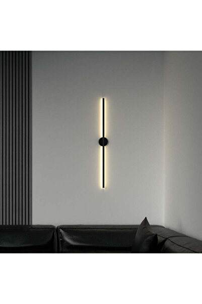 LUMINALED Modern Dekoratif Led Duvar Aplik 70 Cm Günışığı Siyah 1 Adet ( PİLLİ )
