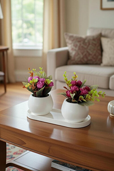 adresiburasi Counter Flower in Concrete Pot 3 Piece Table Set