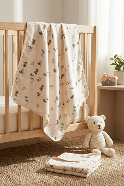 H HONEY BABY بطانية أطفال من القطن الممشط بطبقة مزدوجة ومتعددة الأغراض مصنوعة...