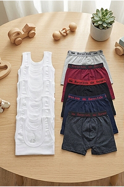 Pi Giyim Set de 12 tricouri și boxeri pentru băieți - 6 tricouri și 6 boxeri,...