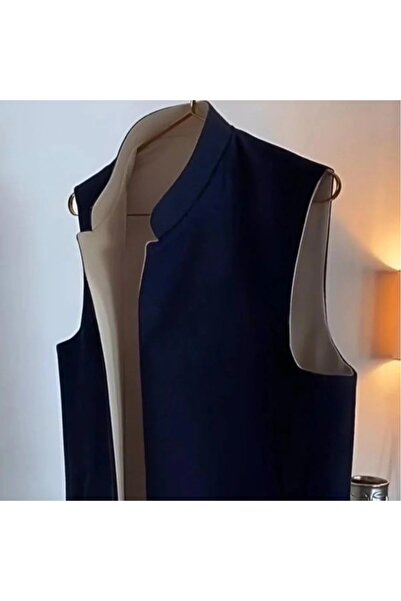 Generic سديري رجالي شتوي وجهين جوخ لون كحلي و بيج فخامة وجودة