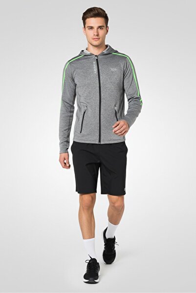 Lacoste Sport Men Sportswear Fit Long Sleeve Outdoor Hoodie, Grey