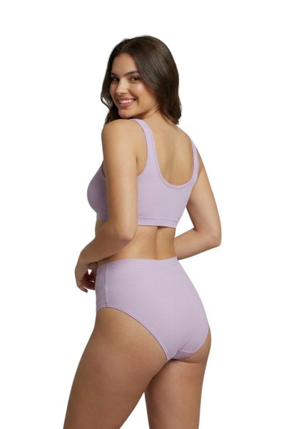 Sensu Women's Corded Fabric High Waist 3-Piece Panties Set - Kts4080 Pink