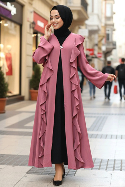 Neva Style Абая з деталями у вигляді рюшів та сухими трояндами 15402GK