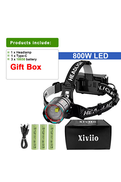 Choice صندوق بطارية A-18650 2025 مصباح أمامي LED جديد عالي الطاقة 800 وات 500...