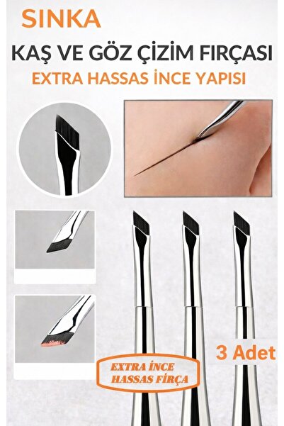 SİNKA KAŞ VE GÖZ ÇİZİM FIRÇASI EXTRA HASSAS İNCE YAPISI ( 3 ADET )