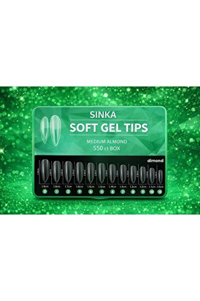 SİNKA Soft Gel Tips Tırnak Jel Destekli Badem 550 Pcs