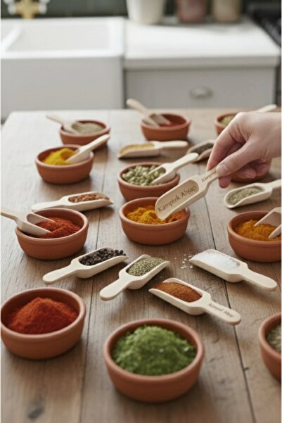 Genel Markalar Kamptek Atölyesinden6 Adet Baharat Ölçü Küreği Kaşığı