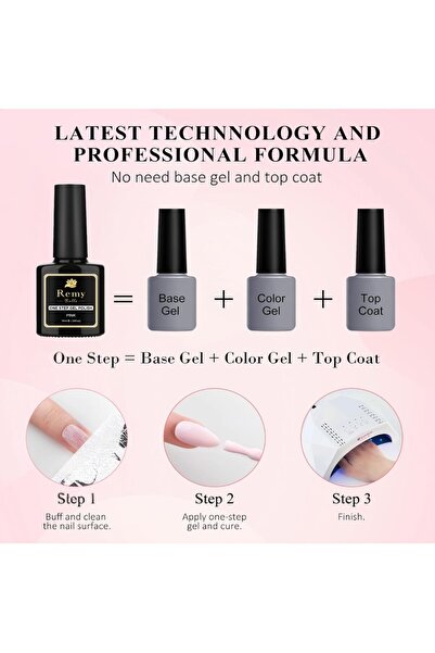 Remy Belle One Step Gel Set 3x10 ml - 3-in-1 Base Color Top Soak Off LED UV Gel Polish