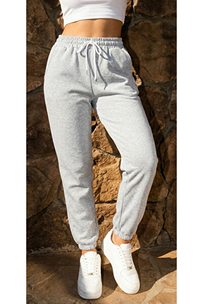 Miyalon Γυναικείο φούτερ Jogger Elastic Leg σε γκρι χρώμα