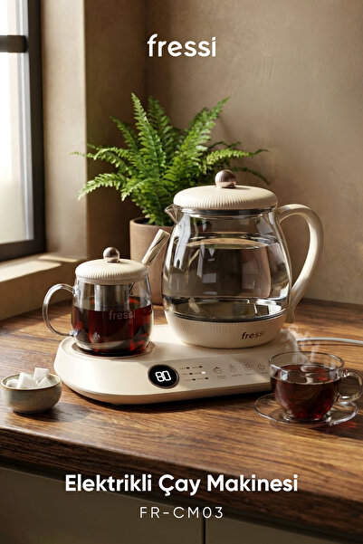 Fressi FR-CM03 Standlı Dijital Göstergeli Cam Krem Çay Makinesi