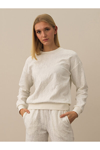 Xint Kadın Kbeyaz Pamuklu Regular Fit Sweatshirt