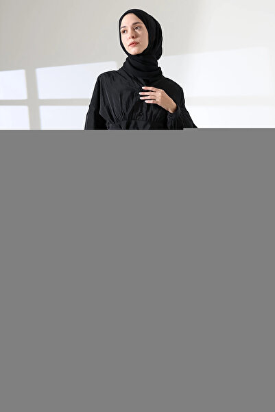 Mihran Butik Women's 100% Cotton Modal Black Shirt Skirt Hijab Suit