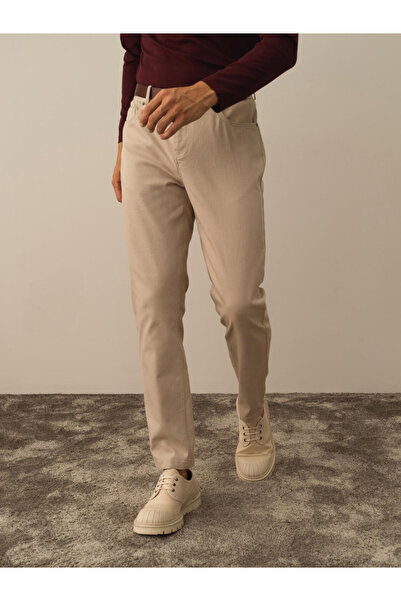 Xint Erkek Bej Pamuklu Slim Fit Pantolon