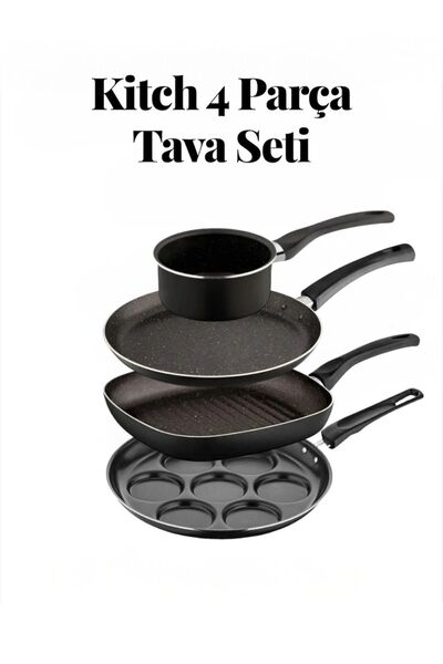 Bayev Kitch 5 Piece Kitchen Pan Set - 3 Sizes Pancakes Sauce, Roast Omelets a...