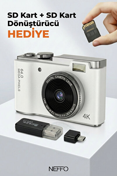 NEFFO Dijital Fotoğraf Makinesi | 64MP | 8X Dijital Zoom | Video & Selfie Des...