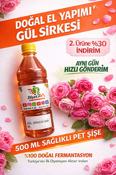 Diyet AVM GÜL SİRKESİ EL YAPIMI 500ML
