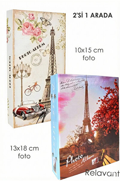 Relavant 400'lük Fotoğraf Albümü 2'li Foto Albümü 10x15 Cm Ve 13x18 Cm Fotolu...