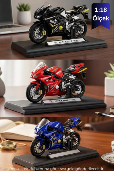 craftivio Daytona 675 Die Cast Model Motorsiklet Standlı İnce Detay 1:18 Ölçek