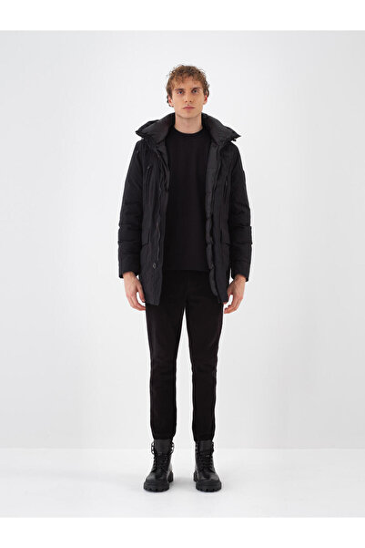 Xint Erkek Siyah Formunu Koruyan Regular Fit Mont