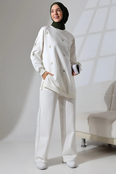 Mihran Butik قطن أبيض موسمي - طقم حجاب رياضي ومريح للسيدات