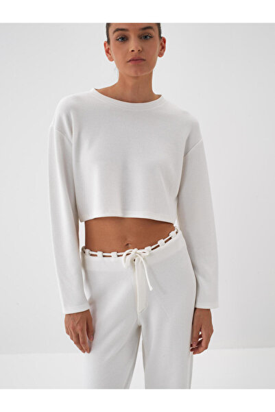 Xint Kadın Ekru Regular Fit Kısa Düz Bluz