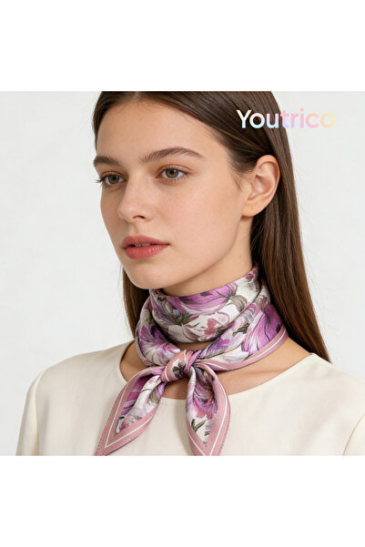 Youtrico 100% Mulberry Silk Scarf,pretty Floral,Early autumn,all years,elegan...