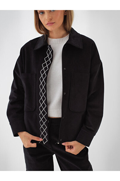 Xint Kadın Siyah Kadife Pamuklu Ceket