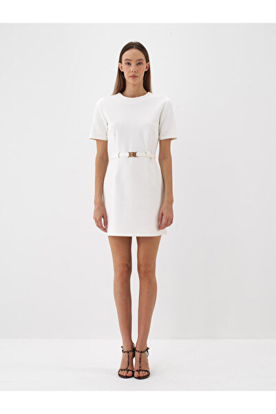Xint Kadın Ekru Pamuklu Düz Elbise