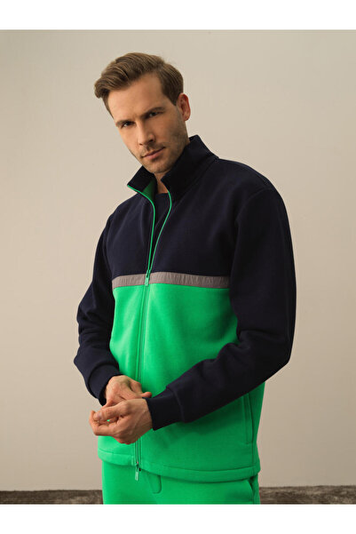 Xint Erkek Lacivert Pamuk Dokulu Regular Fit Sweatmont