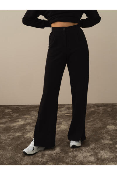 Xint Kadın Siyah Pamuk Dokulu Regular Fit Sweat Pantolon