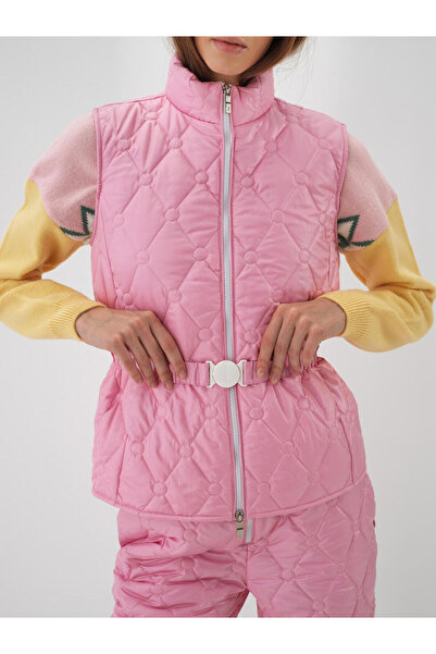 Xint Kadın Pembe Kemer Detaylı Düz Yelek