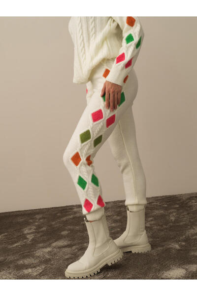 Xint Kadın Kırık Beyaz Lüks Pamuk Dokulu Oversize Pantolon