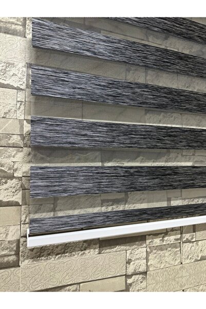 PERDECİNİZ GRİ RENK BAMBU ZEBRA PERDE ALÜMİNYUM KASA (Etek Düz)NEXBOY