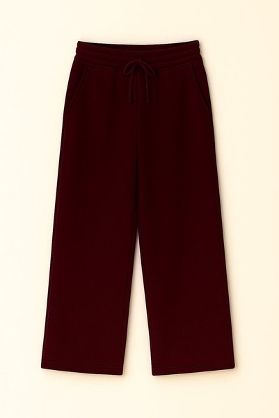 Cloise Bol Paça Bordo Kız Eşofman Alt Okul ve Günlük Kullanıma Uygun
