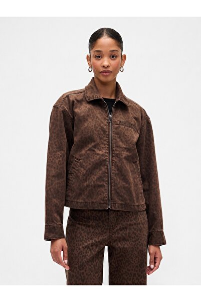 GAP Kadın Kahverengi Washwell Denim Ceket