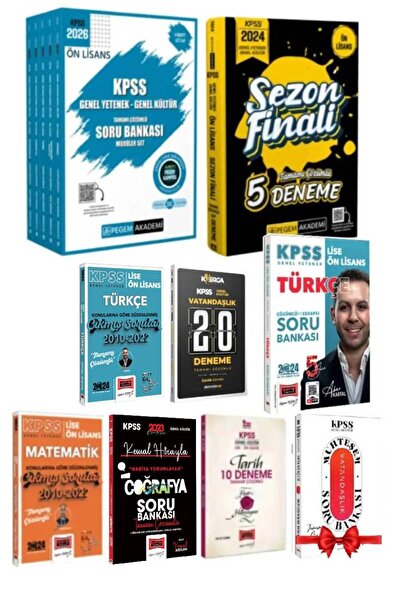 Pegem Akademi Yayıncılık 2026 Pegem Önlisans GYGK Soru Bankası Modüler Set+Ön...