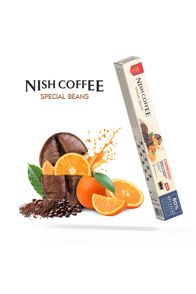 Nish Coffee Orange Flavored Capsule Coffee - 10 Pieces