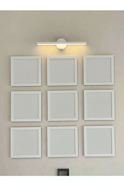 Wooden Factory 9 Adet Beyaz Çerçeve Seti – 20x20 Cm (Dış Ölçü) Kare Duvar Dek...