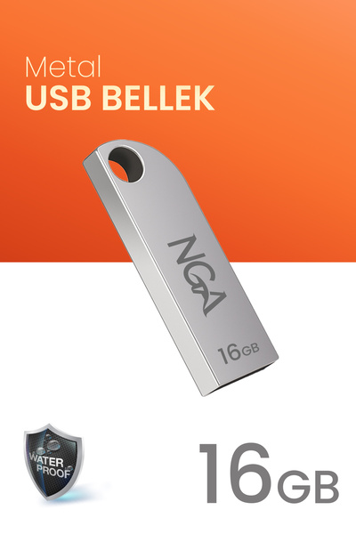 NGA 16 GB Usb Bellek Metal Gövde Güvenli USB Memory - Flash Drive