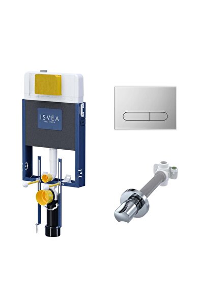 İsvea Durezza Göme Rezervuar+ Stop Valf + Krom Panel