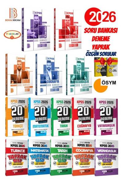 Yediiklim Yayınları 2026 Benim Hocam GYGK Soru Bankası Seti+Yediiklim 2026 GY...